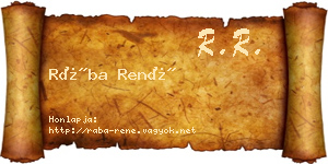 Rába René névjegykártya